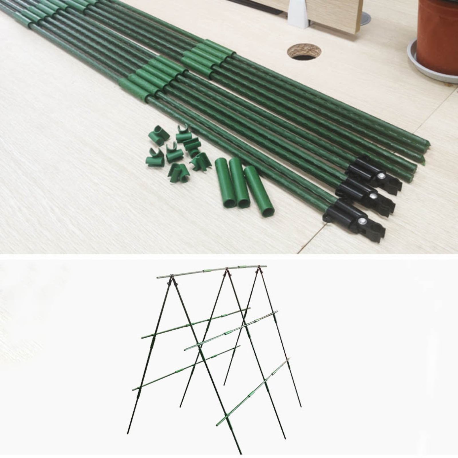 Cucumber Trellis Garden Trellis for Vegetables,48" X 48" A-Frame Garden Trellis for Climbing Plant Outdoors,Metal Raised Garden Bed with Trellis Plant Support Clips for Vegetable Flower