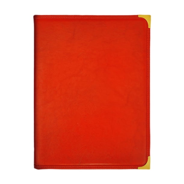 Cubierta 9,6 x 12,6 pulgadas Elegante 4 páginas Funda transparente 8 vistas Cuero PU Metal Rojo