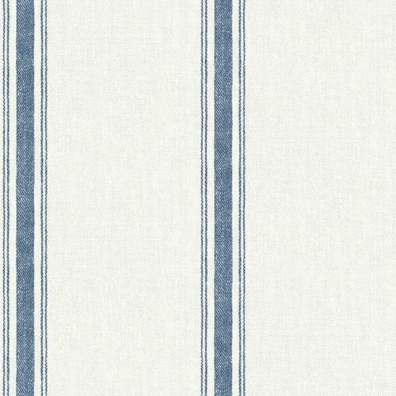 Chesapeake Linette Navy Fabric Stripe Wallpaper