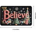 thumbnail image 2 of Christmas Doormat Black Small Area Rug Holiday Decor Non-Slip Low Pile Washable Throw Rugs for Entryway Kitchen Bathroom Front Door Indoor 20x31 Inch(Believe2), 2 of 8