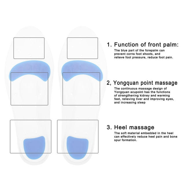 Plantillas de silicona para soporte de arco, plantillas Absorción de golpes Alivio dolor Fascitis plantar Soporte arco para pies deportivos PU transpirable Plantillas para hombres y mujeres(41-42) Ecomeon no