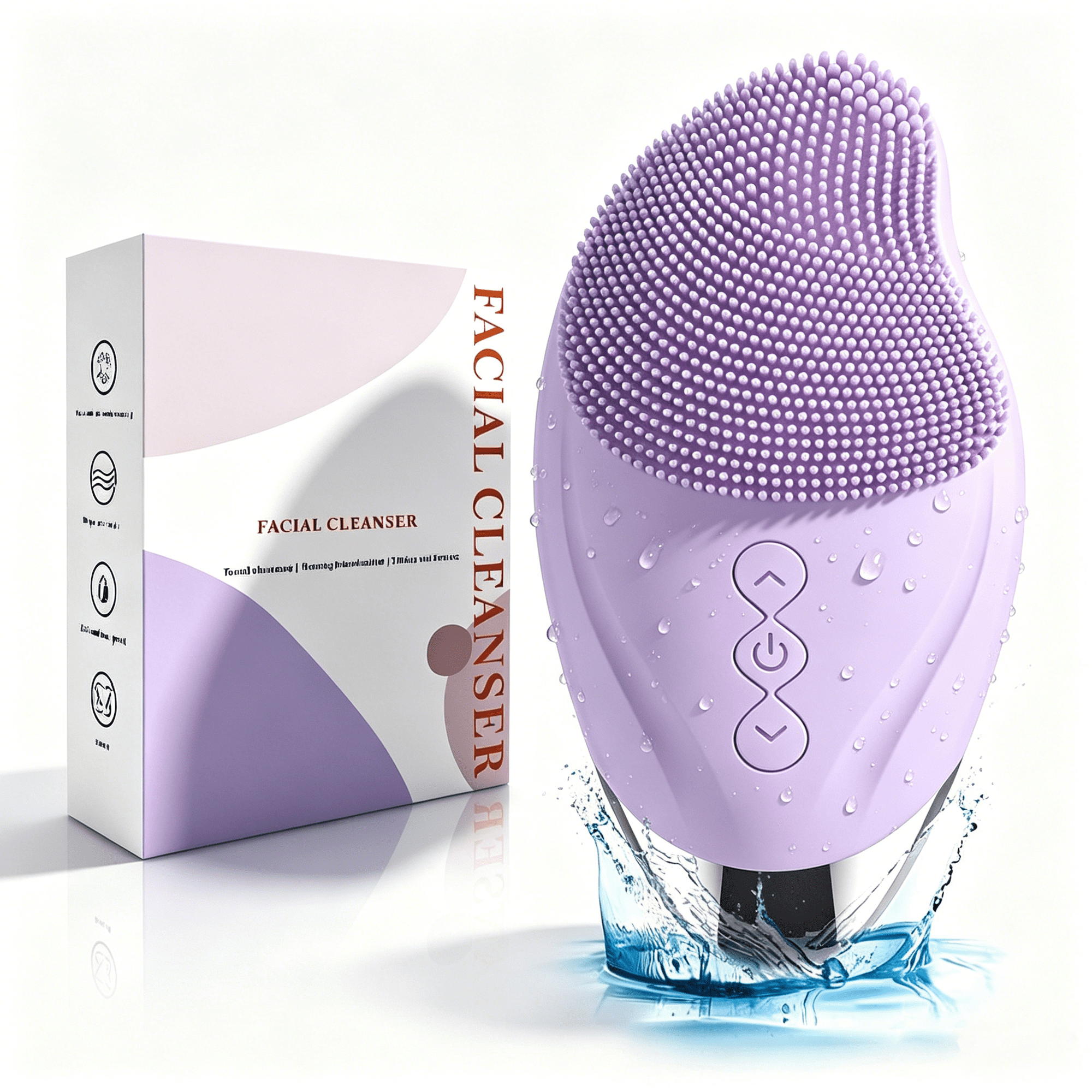 Facial Cleansing Brush with Ultra Soft Silicone, Waterproof Sonic Vibrating Face Brush for Deep Cleansing, Gentle Massaging