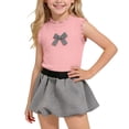 thumbnail image 2 of Amidoa Girls 2 Piece Outfits Summer Clothes Sleeveless Solid Color Cute Tank Top T-Shirt and Casual Shorts Kids Clothing Sets Pink Size 8, 2 of 9