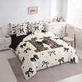 thumbnail image 3 of Feelyou Fashion Initial H Twin Bedding Sets 7pcs, Bow Cheetah Leopard Print Comforter Set, 3 of 8