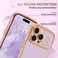 thumbnail image 4 of for iPhone 15 Pro Max Case for Women Girls, Cute Wave Frame Curly Shape with Love Heart Raised Camera Protection Cover Luxury Plating Shockproof Phone Case for iPhone 15 Pro Max, Light Purple, 4 of 14