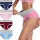 thumbnail image 1 of 4-Pack Women's Underwear, Cotton Waist Briefs High Rise Briefs, 1 of 5