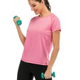 thumbnail image 6 of Women's Plus Size Athletic Tops Yoga Workout Works Shirt Short Sleeve V-Neck Tee Shirt Quick Dry Athletic Sports T-Shirts 2pack S-3XL Grey/ Blue, 6 of 6