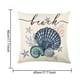 thumbnail image 3 of Cojín decorativo de lino para salón y dormitorio Funda de cojín con estampado de vieiras marinas Suave y transpirable Hogar, 3 of 6