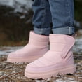thumbnail image 5 of Otqutp Girls Boys Mid Calf Chunky Winter Snow Boots Kids Water-Resistant Non-Slip Thicken Warm Fuzzy Outdoor Hiking Shoes, 5 of 9