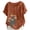 Brown, variant on Bohemian Tops For Women Short Sleeve Spring Summer Boho Shirts Floral Print Loose Business Casual Work Blouses