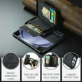 thumbnail image 4 of For Samsung Galaxy Z Fold 5 Case, Detachable 2 in 1 PU Leather Zipper Wallet Case for Women Men with RFID Blocking Removable Card Holder Slot Magnetic Closure Shockproof Protective Phone Cover,Black, 4 of 8