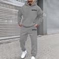 thumbnail image 2 of QHFBli Streetwear Men's Hoodie Mens Oversized Hoodie 2025 Fall Winter Casual Sportswear Hop Streetwear Fashion Top Grey L, 2 of 4