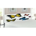 thumbnail image 2 of Butterfly Headboard, Various Colorful Butterflies Pattern and Moths with Grace of Nature Themed Wings, Upholstered Decorative Metal Bed Headboard with Memory Foam, King Size, Multicolor, by Ambesonne, 2 of 4
