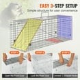 thumbnail image 4 of KFFKFF Live Capture Animal Trap 31" x 10" x 12",  Galvanized Iron Live Animal Cage Trap, Collapsible Design with Carry Handle for Rabbits, Feral Cats, Squirrels, Raccoons, 4 of 9