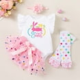 thumbnail image 4 of MEZZALL Easter Bunny Print Girls Two Piece Outfits Holiday Party Dress Toddler Baby Girl Cute Coordinated Tops And Shorts Cartoon Playwear Attire Leisure Clothing Sets, 4 of 6