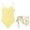 Yellow, variant on Bigetiay Girls Strappy Hollow Out Swimsuit Solid One Piece Swimsuit with Mesh Skirt Beach Style Kids, Size 15-16 Years