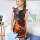 thumbnail image 4 of Balery Western Fire Cowboy Camisón de princesa para niñas, pijama de algodón con mangas abullonadas, suave y bonito.-Large, 4 of 6