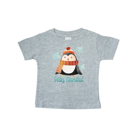

Inktastic Feliz Navidad Cute Winter Penguin in Hat and Scarf Gift Baby Boy or Baby Girl T-Shirt