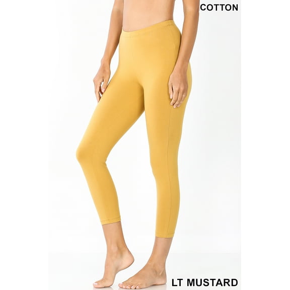 Zenana Premium Cotton Capri Leggings Multiple Solid Colors Womens Sizes S-3X