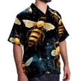 thumbnail image 2 of Starry Bees in the Sky Men's Short Sleeve Printed Poplin Shirt with Spread Collar Tops - Casual Button Down Summer Beach Shirt for Men and Women, 2 of 6