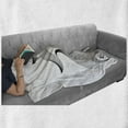 thumbnail image 5 of Abstract Woman Soft Flannel Fleece Throw Blanket, Monochrome Interpretation of a Women with Long Digitally Striped Hair, Cozy Plush for Indoor and Outdoor Use, 50" x 60", Grey and White, by Ambesonne, 5 of 5
