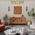 thumbnail image 2 of Taran Designs Mason 4-door Geometric Pattern Solid Wood Sideboard in Brown, 2 of 10