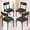 Black, variant on Hijob Dining Chair Set of 4, PU Leather Dining Room Chairs, Rustic Kitchen Armless Side Chair with Iron Legs, Black&Brown