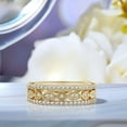 thumbnail image 2 of JeenMata Harmonizing Wedding Band Trio Set for Women in 18K Yellow Gold over Silver, 2 of 9