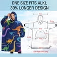 thumbnail image 4 of Oversized Wearable Blanket Hoodie,Colorful Dinosaurs Names Chart Pattern Sherpa Blanket Hoodie with Super Pockets,Super Warm Fuzzy Pullover for Women & Men, 4 of 6
