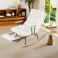 thumbnail image 3 of Costway 1 PCS Nursery Rocking Chair with 5-level Adjustable Backrest & Retractable Footrest, 3 of 10