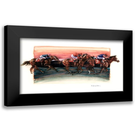 Dean, Bruce 14x9 Black Modern Framed Museum Art Print Titled - Horse Race