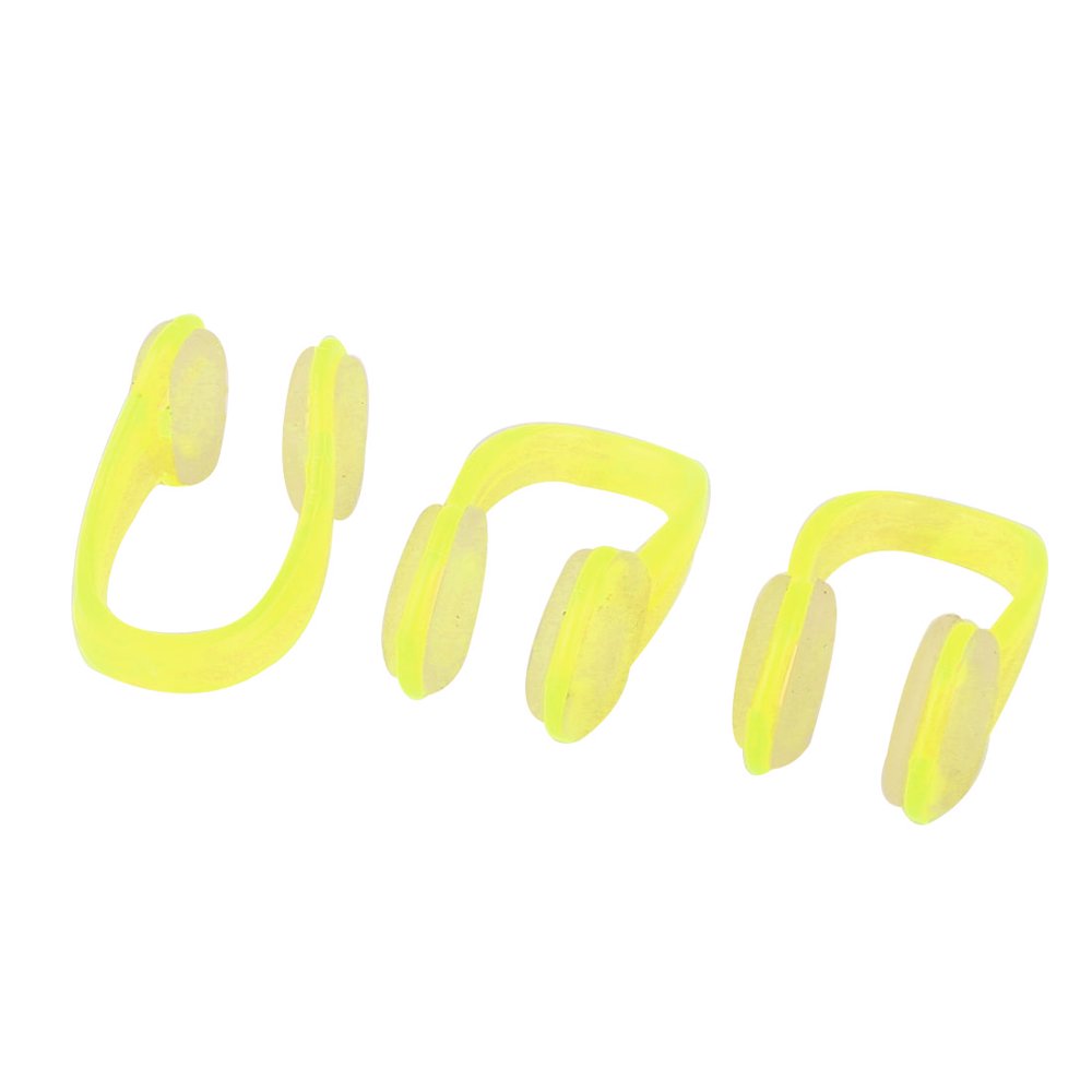 3 Pcs Swimming Learning Plastic Nose Clips Protector Noseup Clear Yellow