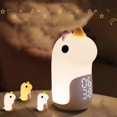 thumbnail image 1 of Children's Alarm Clock, Unicorn Rechargeable Illuminated Alarm Clock, Adjustable 3 Colors Silicone Baby Night Light with Alarm Clock(Purple), 1 of 4