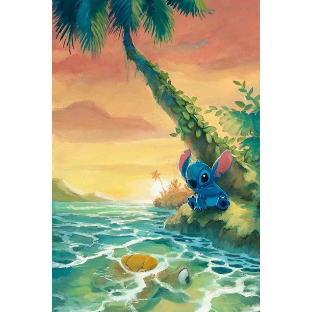Disney 5D Diamond Painting Kit Set Cuadros Broderie Cross Stitch Diamand Art Cartoons Animal Lilo & Stitch Mosaic StilsonRound 30x40cm Gao Jinjia LED