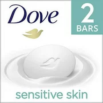 Dove Beauty Bar Sensitive Skin More Moisturizing Than Bar Soap, 3.75 oz, 2 Bars (Pack of 6)