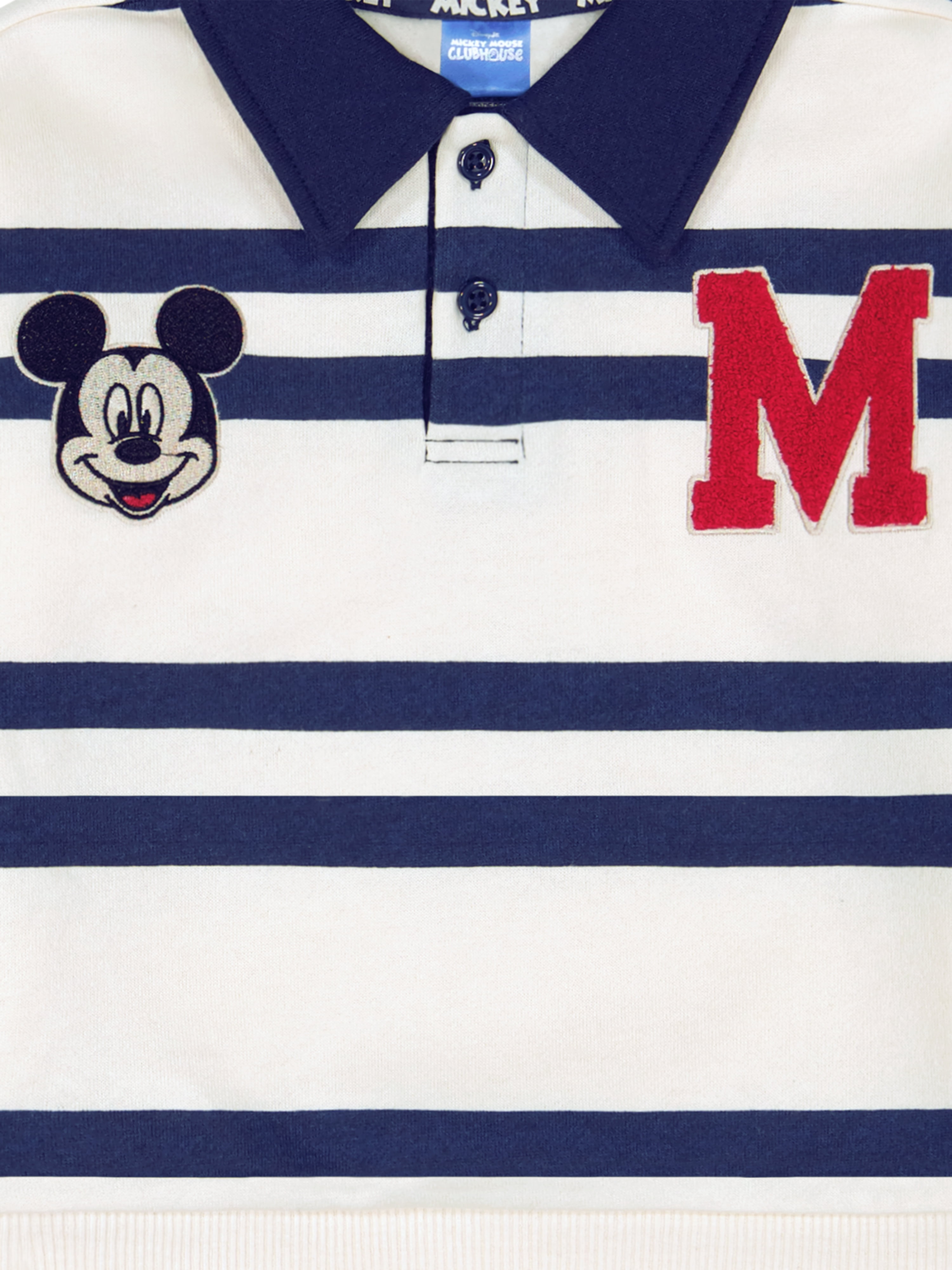 Mickey Mouse Toddler Boy Cream Long Sleeve Rugby Shirt, Sizes 12M-5T