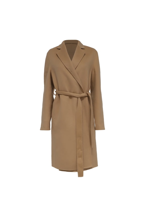 Pre-Owned Joseph Cenda Belted Coat in Beige Wool