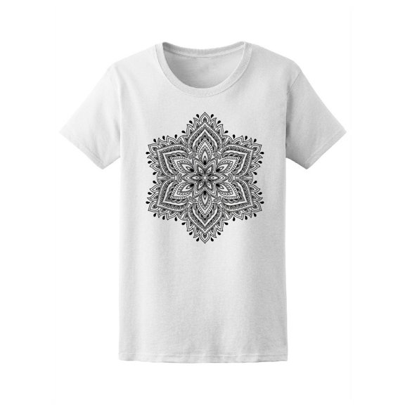 Floral Mandala Tribal Style T-Shirt Women -Image by Shutterstock, Female Large