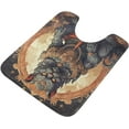 thumbnail image 3 of Dreamtimes Bathroom Rug Toiletry Mat Set Oriental Monster Print, Soft Absorbent Bath Rug and U-Shaped Contour Toilet Rug, Non-Slip Bath Carpet Bath Mats for Bathroom 17.3"x13.4"+23.6"x15.7", 3 of 5