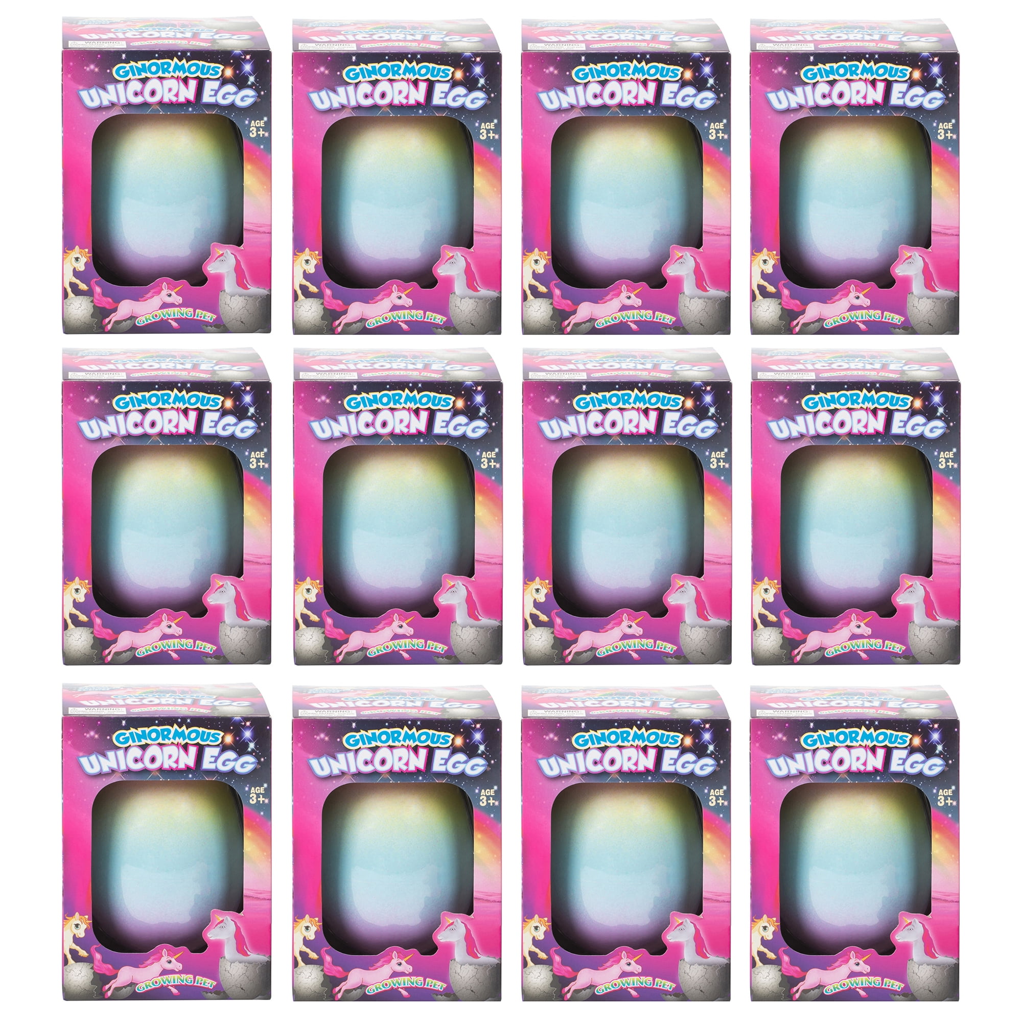 Class Collections Large Growing Unicorn Hatch Egg with Rainbow Shell Kids Novelty Toy Pack of