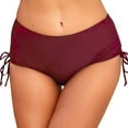 thumbnail image 1 of TOWED22 Women's Bathing Suit Bottoms Full Coverage Ruched Bikini Tankini Bottom Swimsuit Brief(Wine,XL), 1 of 3
