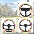 thumbnail image 6 of ZUXONGSY Hippie Flower Golf Cart Steering Wheel Cover Car Interior Accessories Universal Steering Wheel Cover Comfortable Golf Steering Wheel Protector Auto Golf Cart Accessories Decor, 6 of 7
