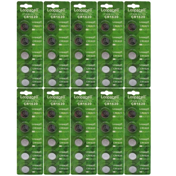 50 x CR1620 3 Volt Lithium Coin Cell Batteries