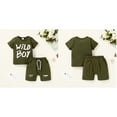 thumbnail image 6 of Younger Tree Toddler Baby Boy Summer Outfits Set Short Sleeve T-Shirt Shorts Clothes Set,Size 9 Months-4T, 6 of 7