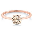 thumbnail image 2 of Gem Stone King 10K Rose Gold Peach Morganite Solitaire Engagement Ring for Women (0.60 Cttw, Round 6MM, Gemstone October Birthstone, Size 10), 2 of 5