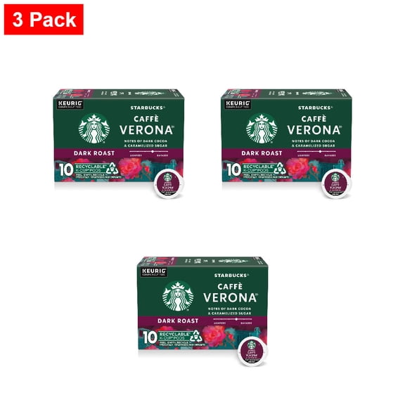 Starbucks Caffè Verona Dark Roast K-Cup Coffee Pods 10 ct - 3 Pack