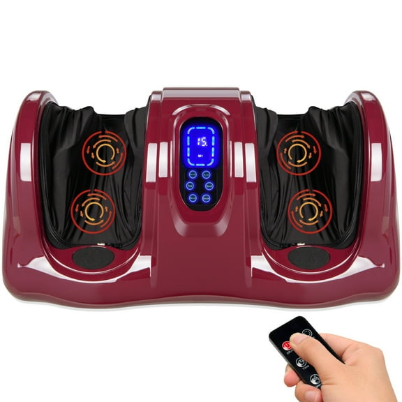 Best Choice Products Therapeutic Kneading & Rolling Shiatsu Foot Massager w/ High Intensity Rollers, Remote - Burgundy