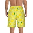 thumbnail image 3 of Kdxio Bright Lemons Pattern Mens Casual Shorts - Drawstring Summer Beach Sports Shorts for Men, 3 of 9