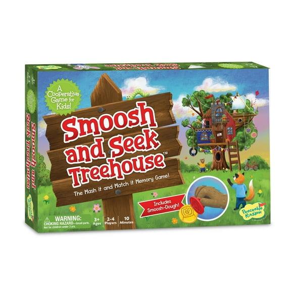 Peaceable Kingdom Smoosh and Seek Treehouse, Cooperative Memory-Matching Game, Use Teamwork to Win! Perfect for Families with Kids Ages 3 & up