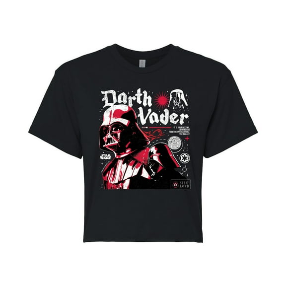 Star Wars - Darth Vader Zine - Juniors Cropped Tee